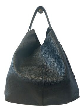 Rebecca Minkoff Black Pebbled Leather Studded Slouchy Hobo Bag